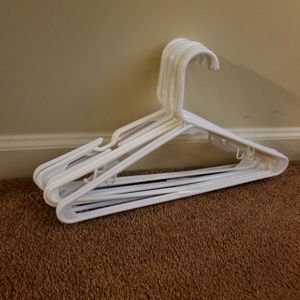 White plastic hangers